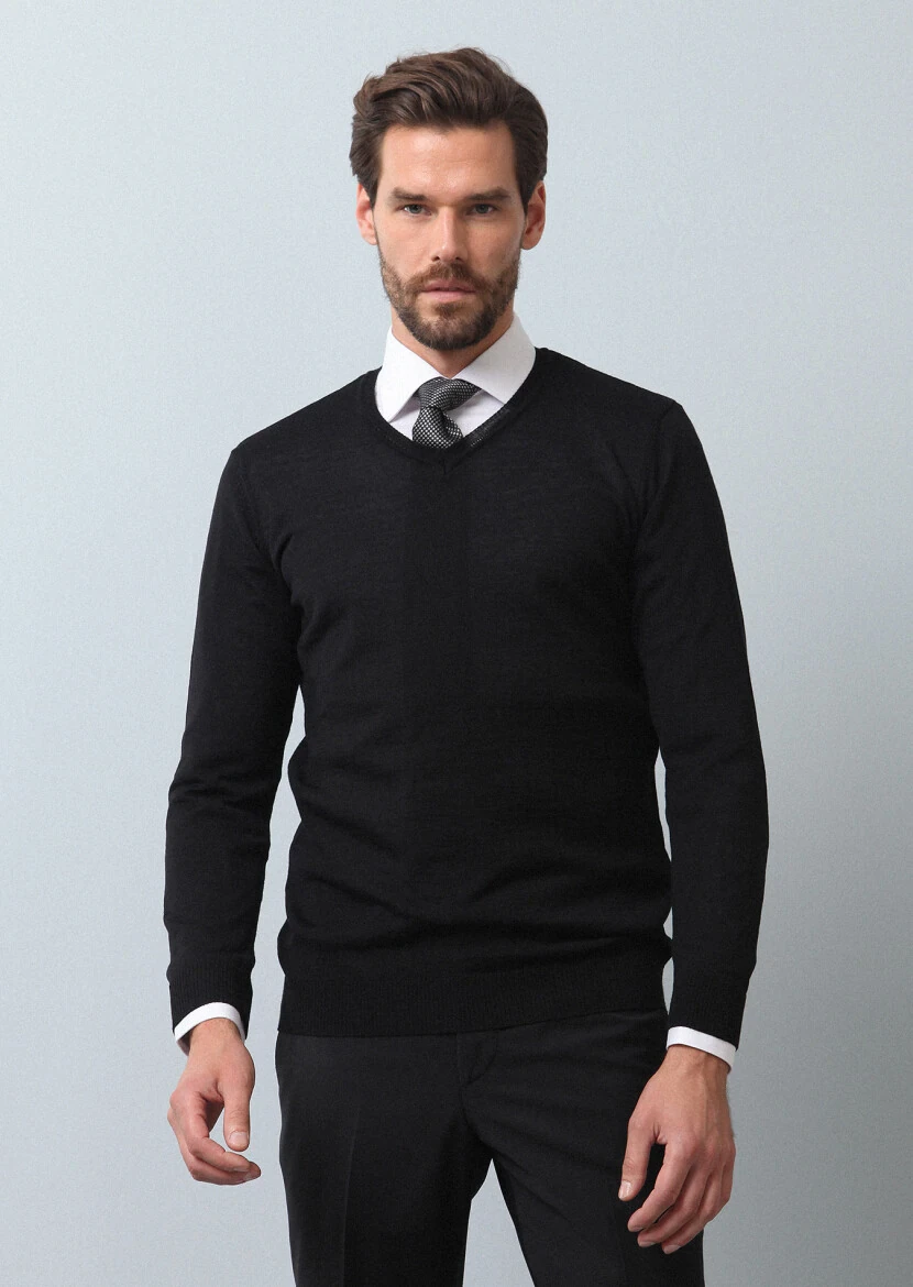 Black Knitwear Sweatshirt 