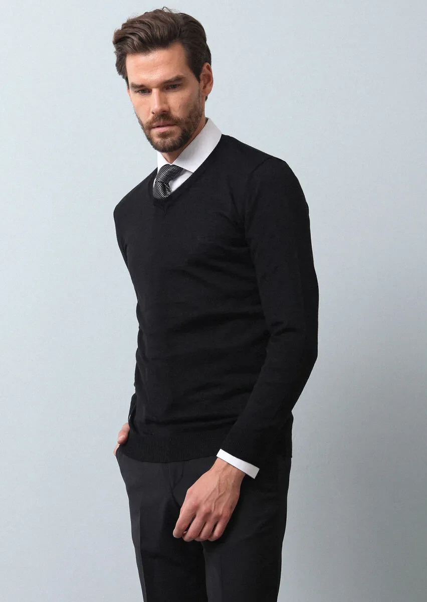 Black Knitwear Sweatshirt - 4