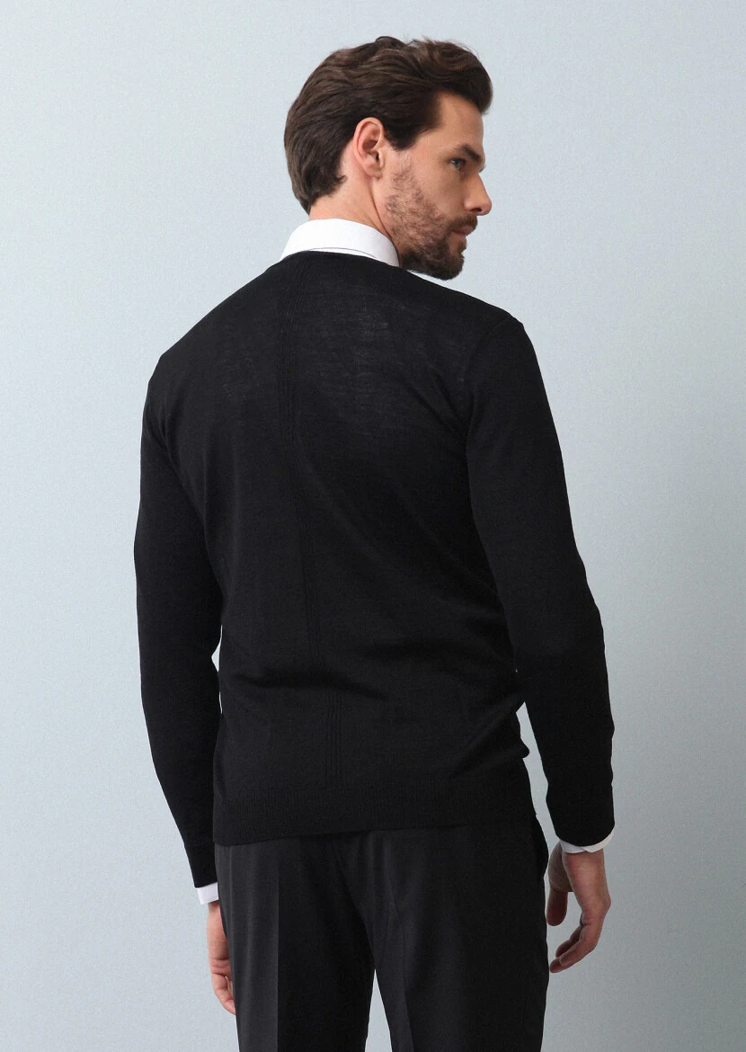 Black Knitwear Sweatshirt - 5