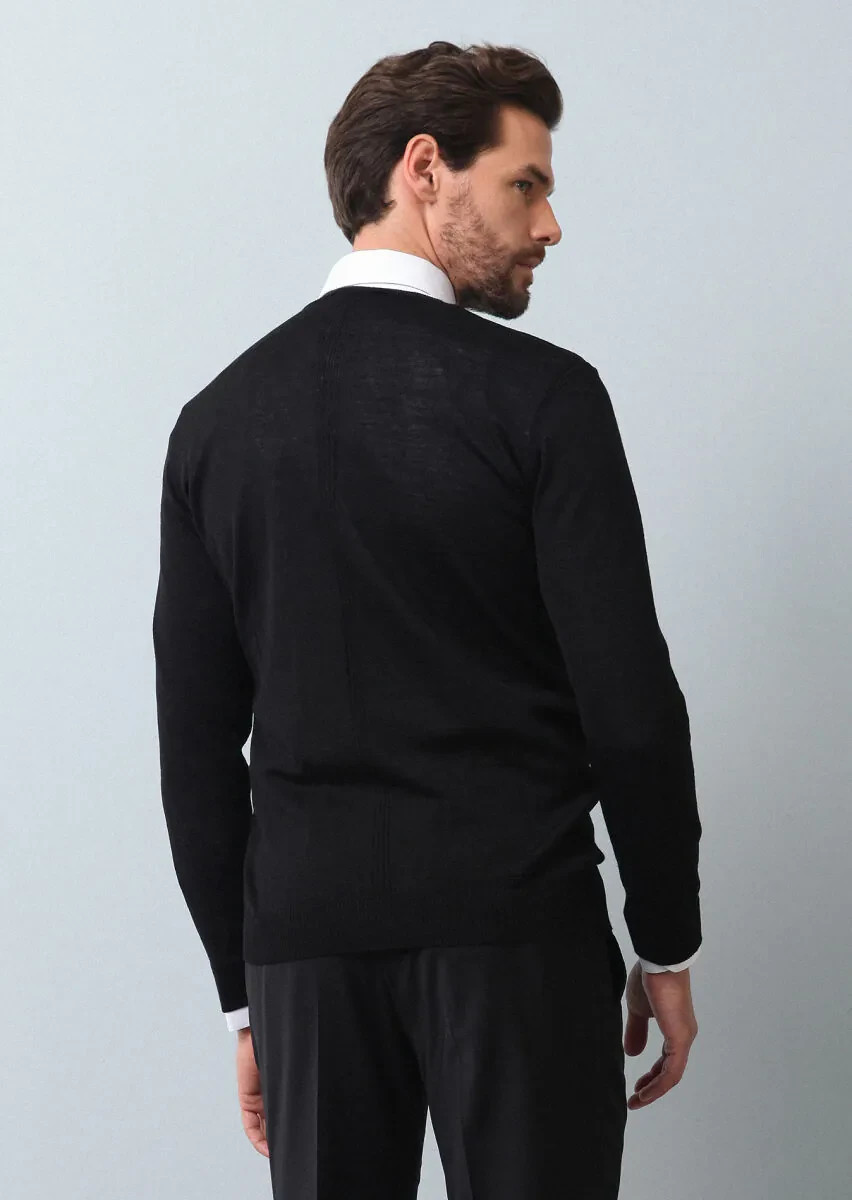 Black Knitwear Sweatshirt - 5