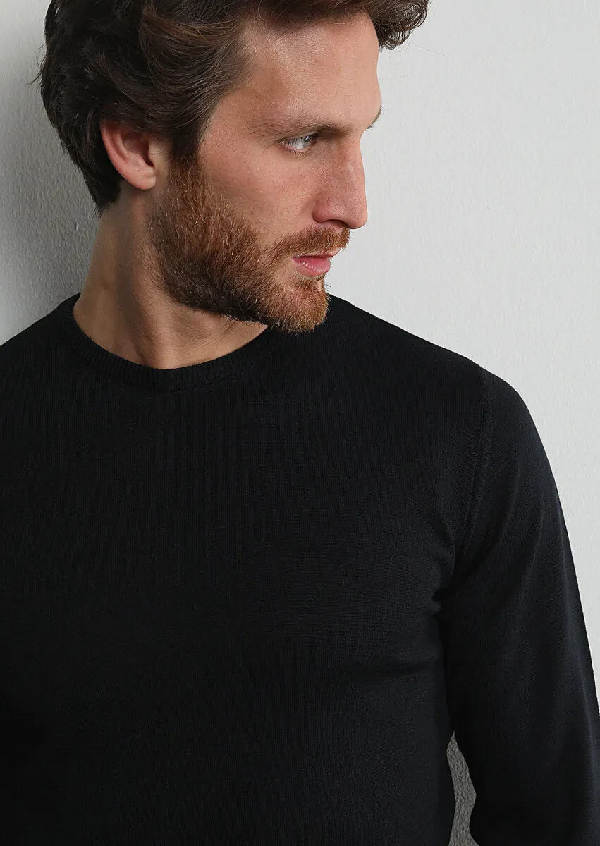 Black Knitwear Sweatshirt - 1