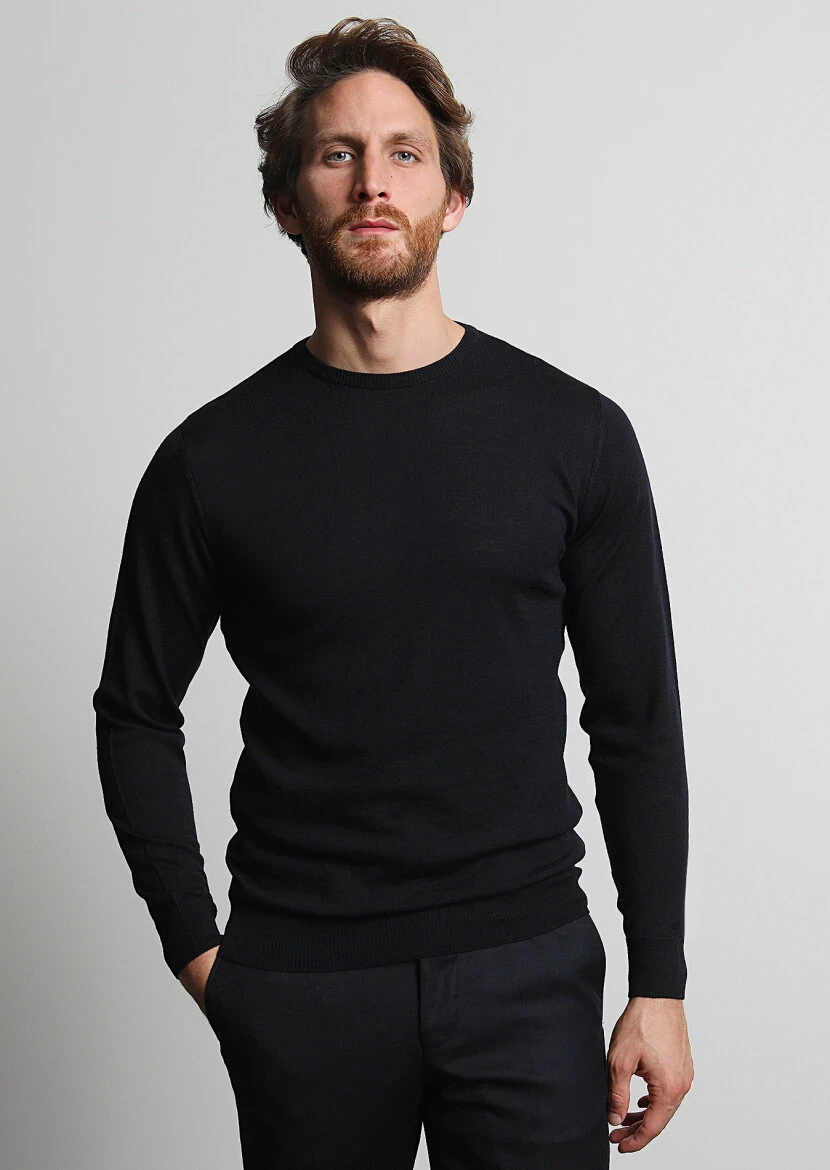 Black Knitwear Sweatshirt 