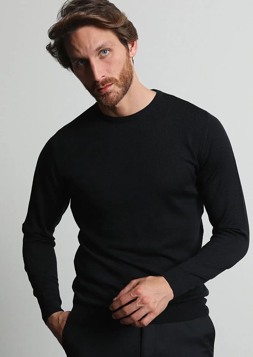 Black Knitwear Sweatshirt - 3