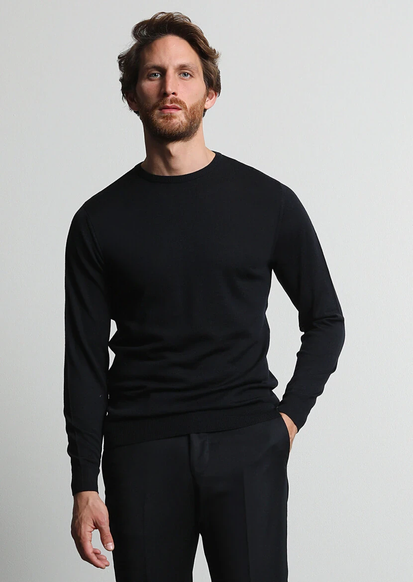 Black Knitwear Sweatshirt - 4