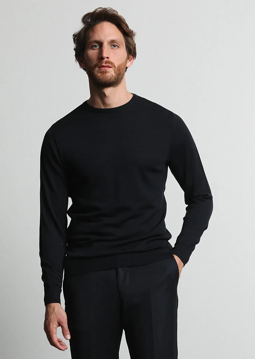 Black Knitwear Sweatshirt - 4