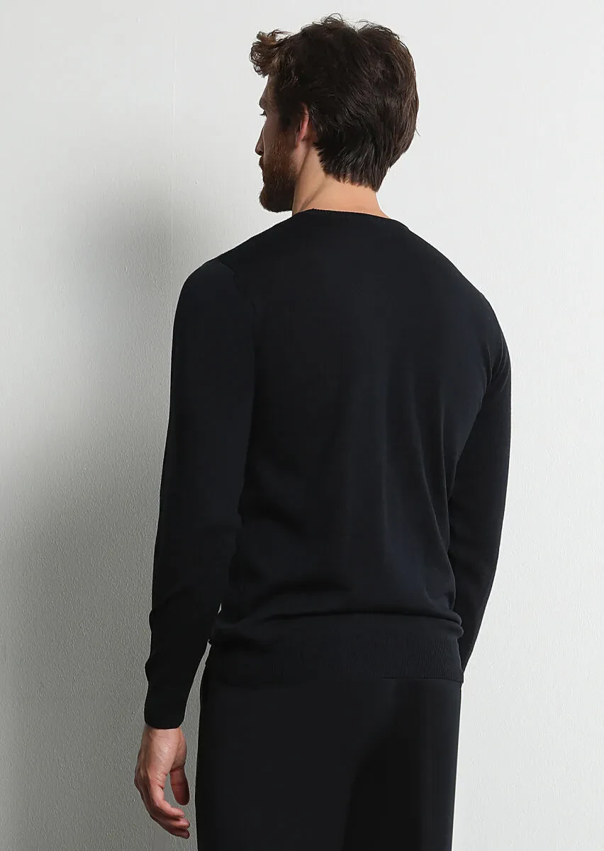 Black Knitwear Sweatshirt - 5