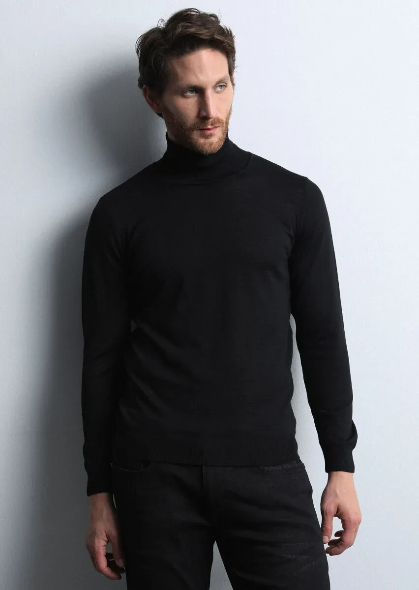 Black Knitwear Sweatshirt - 1