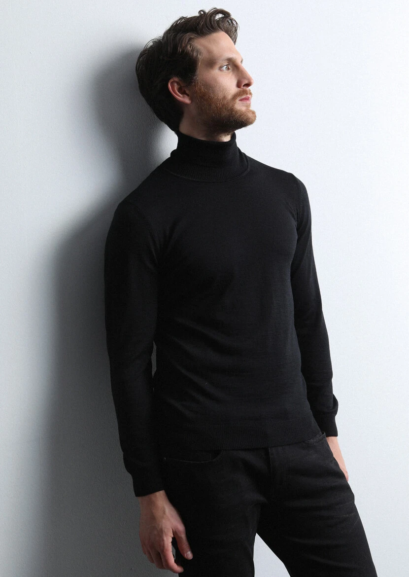 Black Knitwear Sweatshirt - 4
