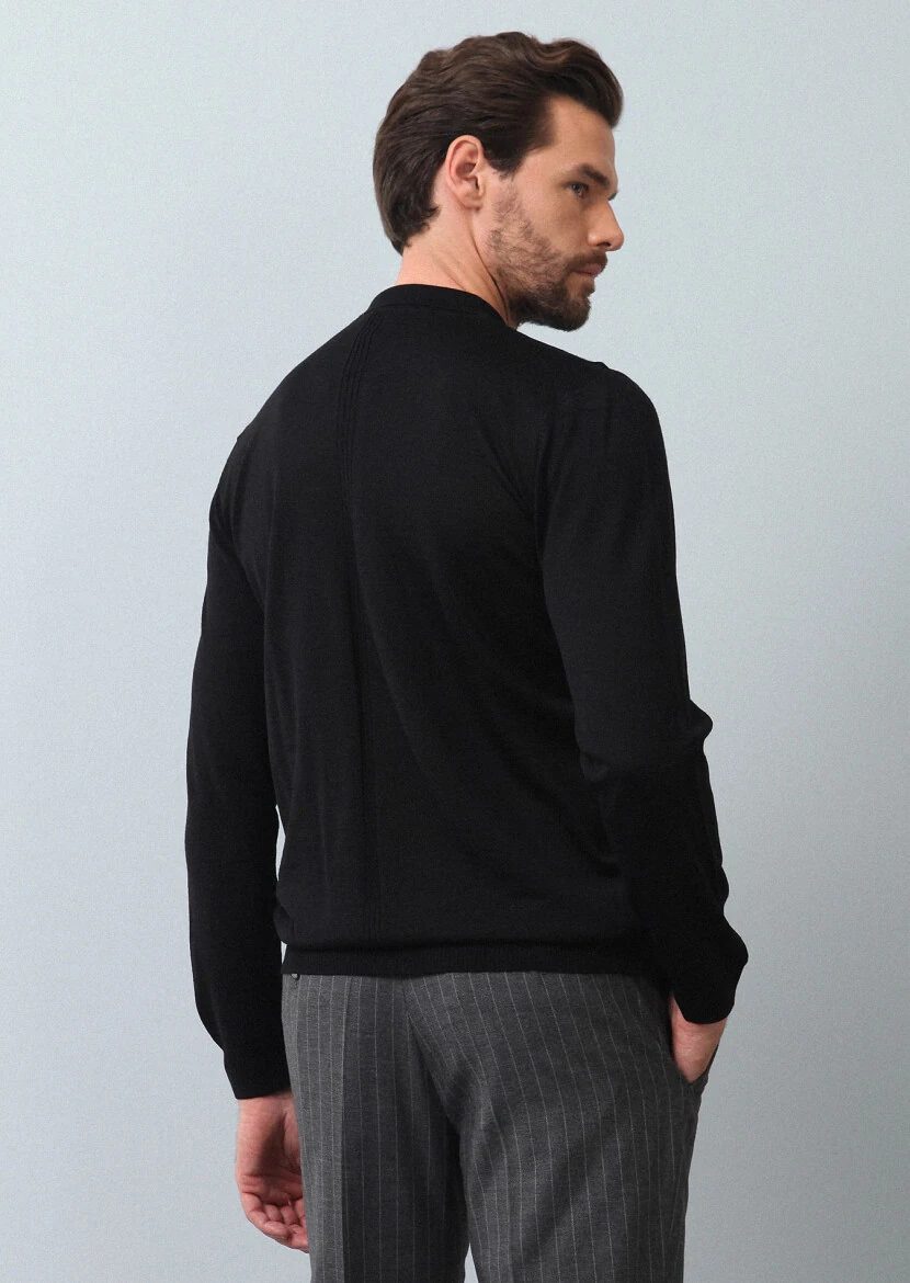 Black Knitwear Sweatshirt - 5