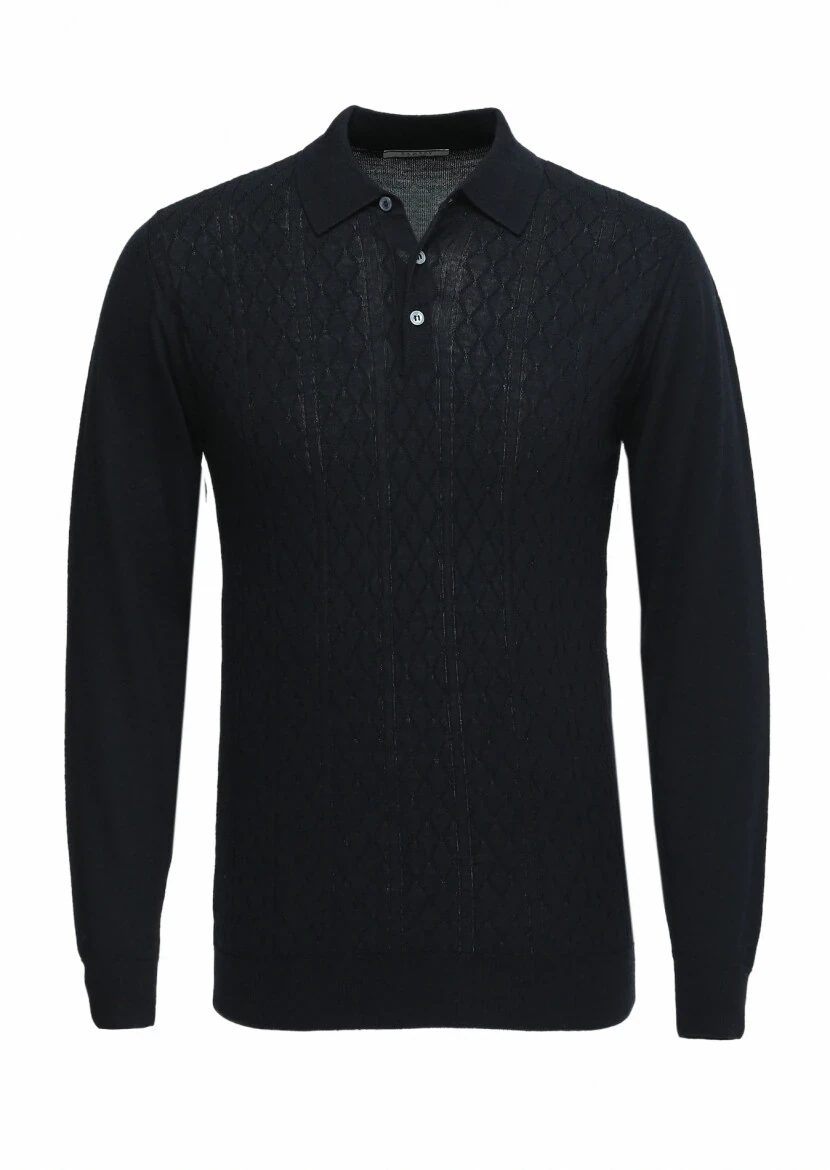 Black Knitwear Sweatshirt - 5