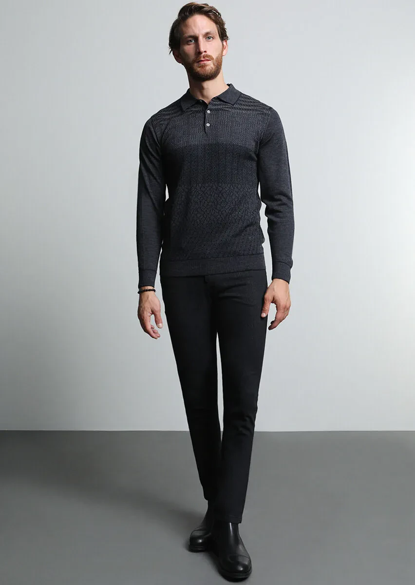 Black Knitwear Sweatshirt - 1