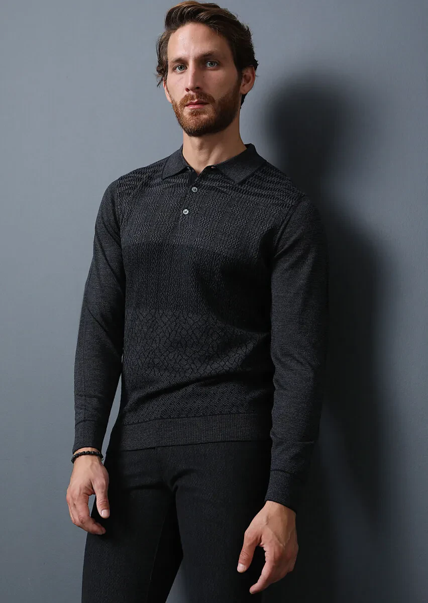 Black Knitwear Sweatshirt - 2
