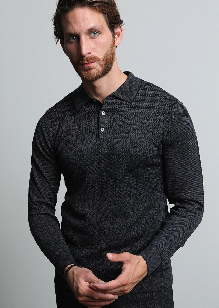 Black Knitwear Sweatshirt - 4