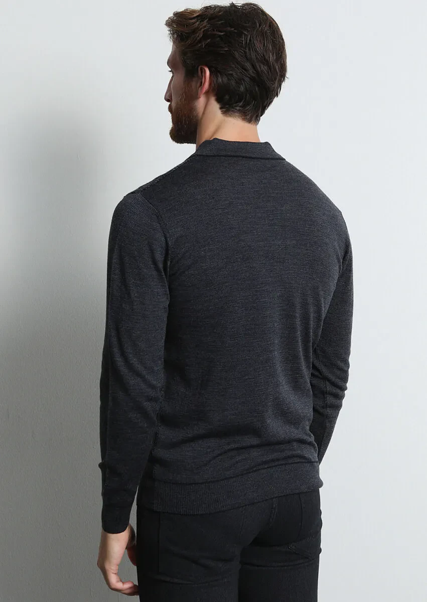 Black Knitwear Sweatshirt - 5