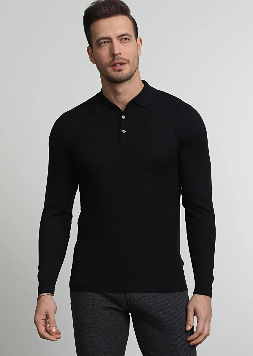 Black Knitwear Sweatshirt - 1