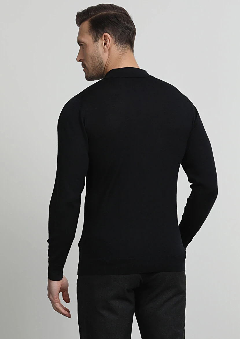 Black Knitwear Sweatshirt - 4
