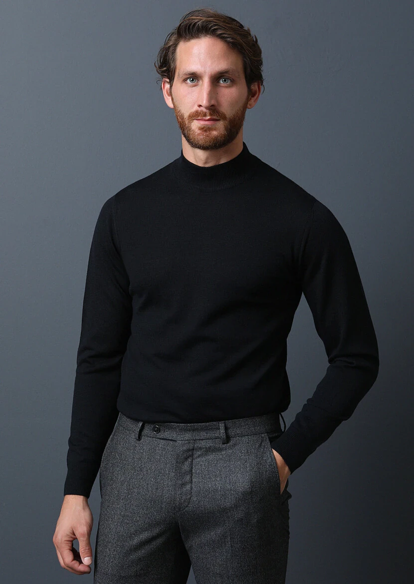 Black Knitwear Sweatshirt - 1