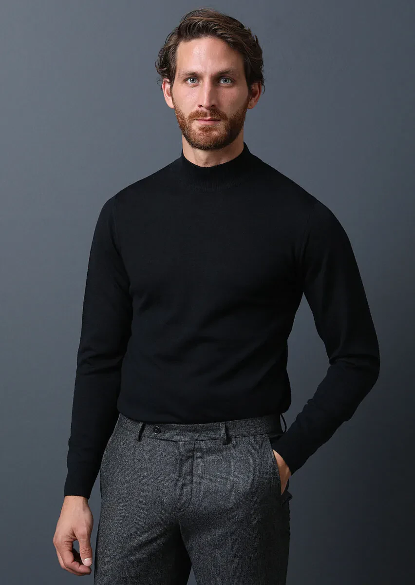 Black Knitwear Sweatshirt - 1