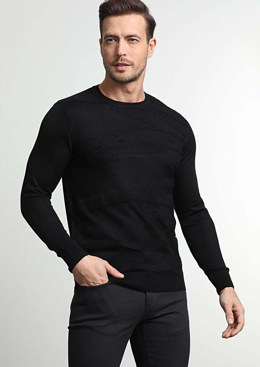 Black Knitwear Sweatshirt - 3