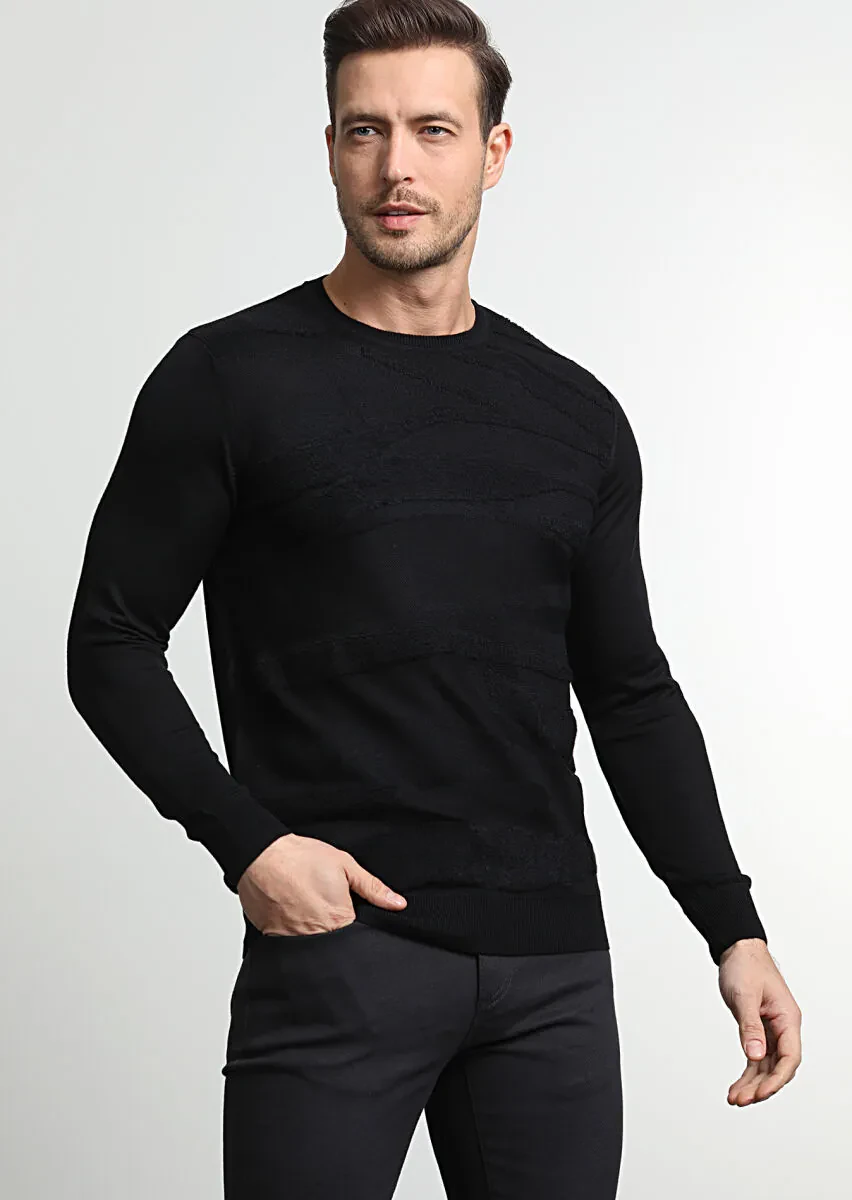Black Knitwear Sweatshirt - 3