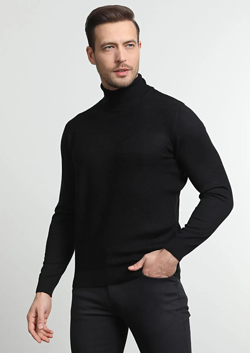 Black Knitwear Sweatshirt - 1