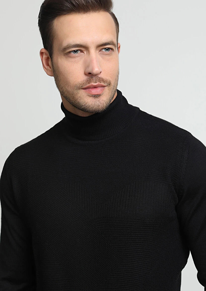 Black Knitwear Sweatshirt 