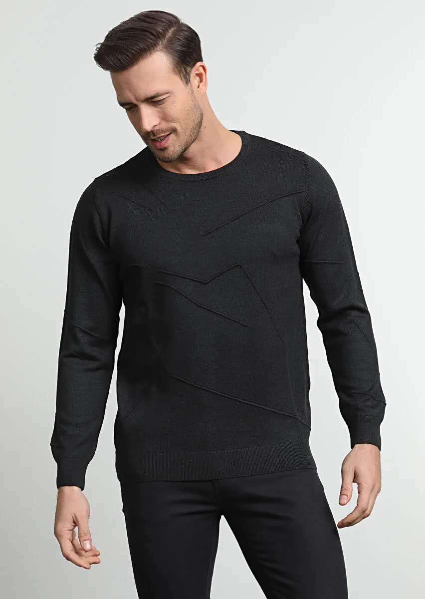 Black Knitwear Sweatshirt - 1