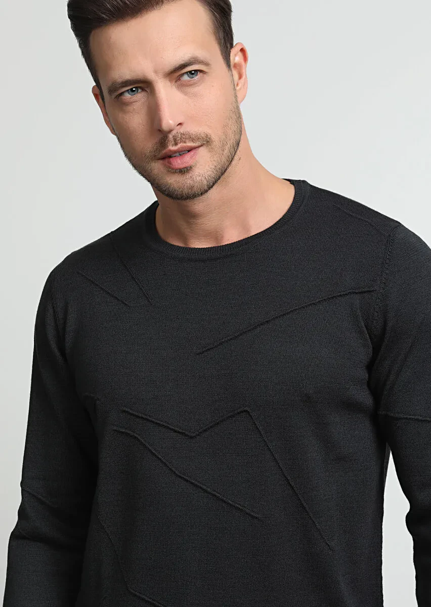 Black Knitwear Sweatshirt - 2