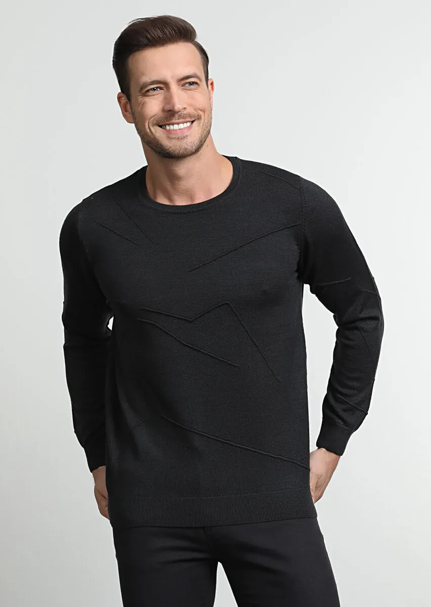 Black Knitwear Sweatshirt - 3