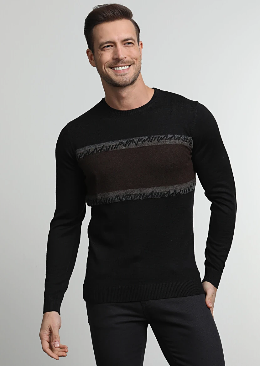 Black Knitwear Sweatshirt - 1