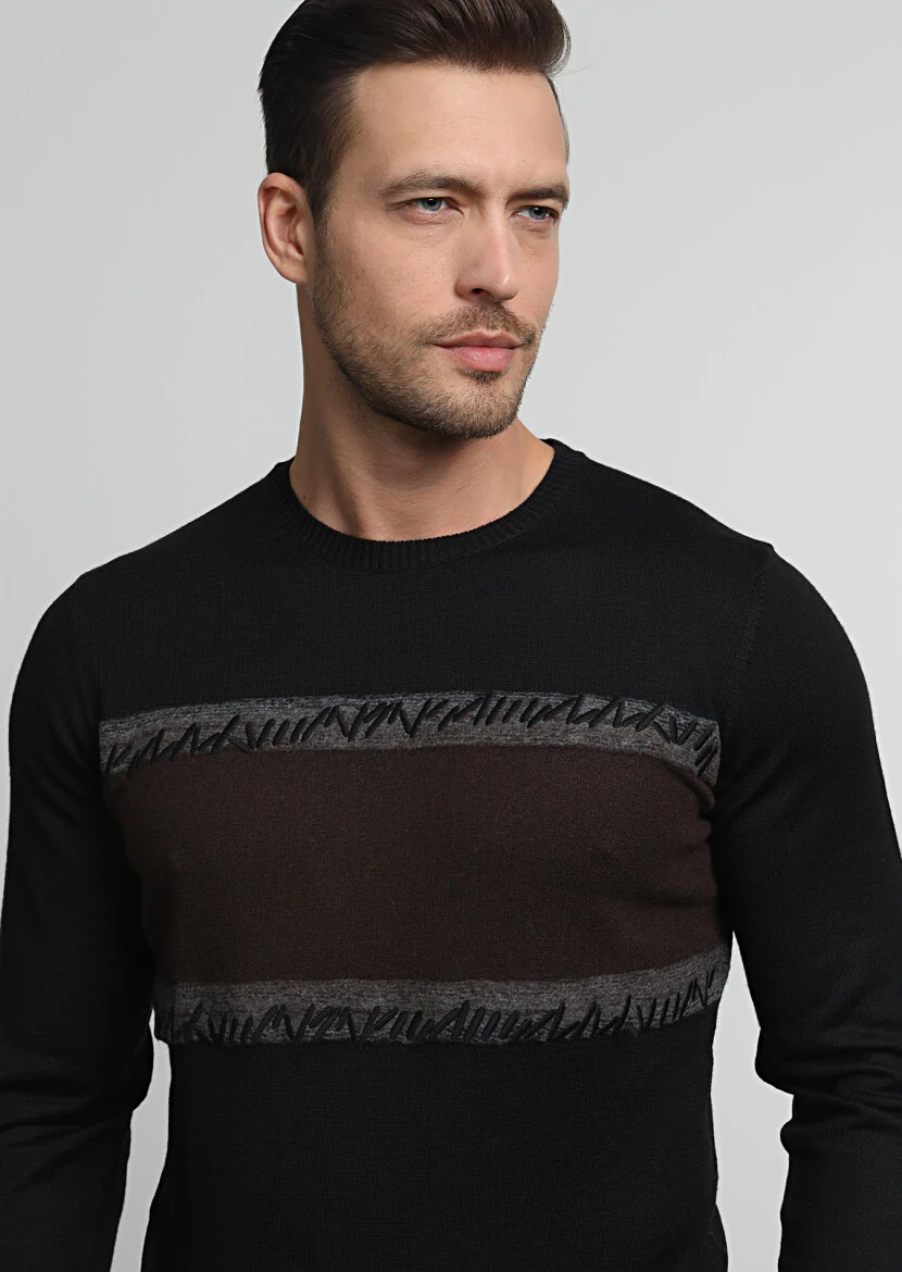 Black Knitwear Sweatshirt - 2