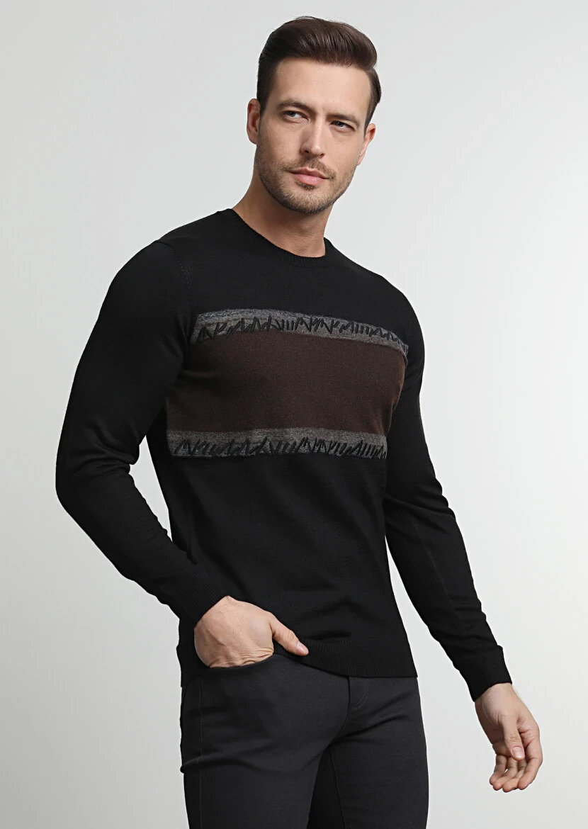 Black Knitwear Sweatshirt - 3