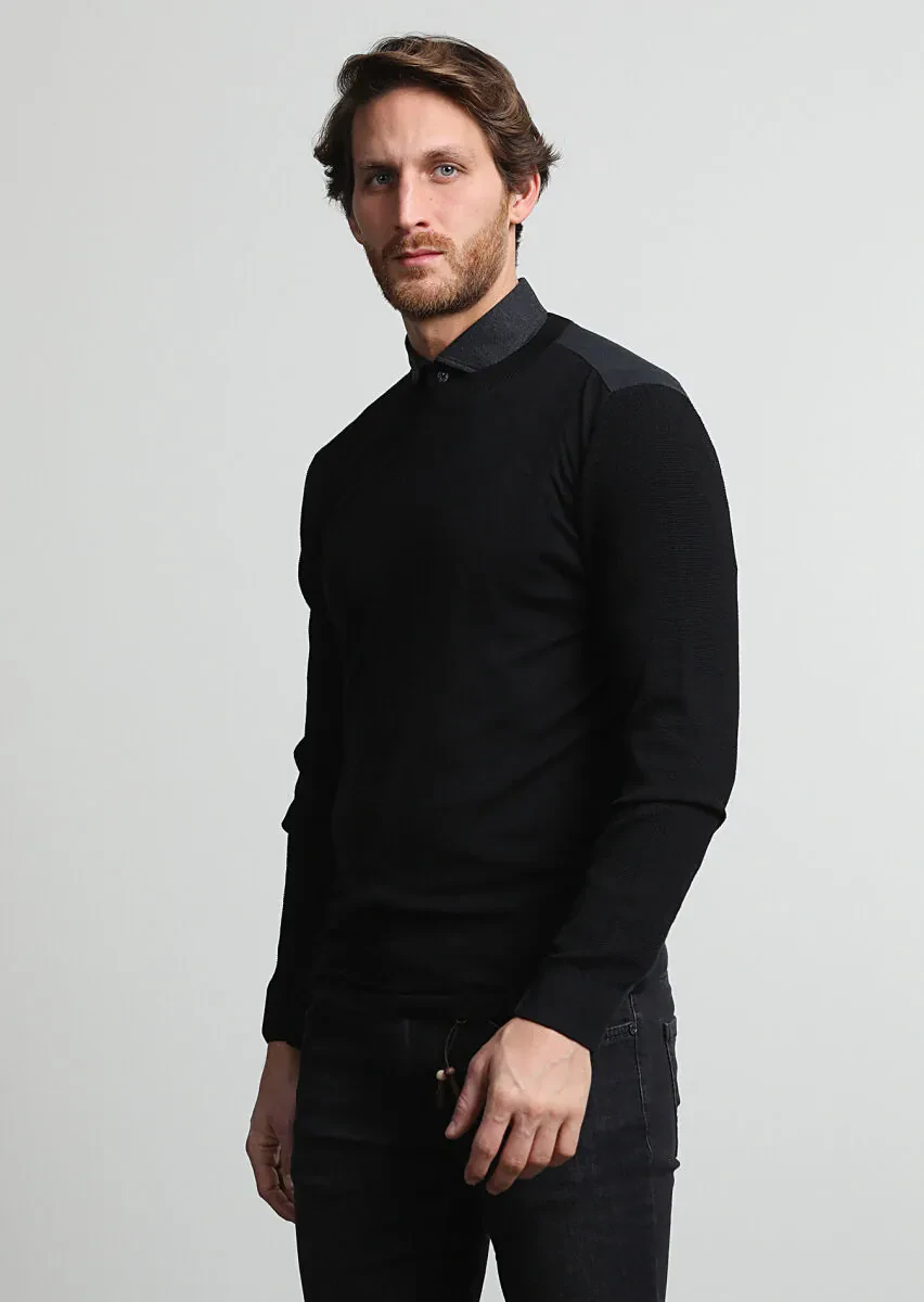 Black Knitwear Sweatshirt - 2