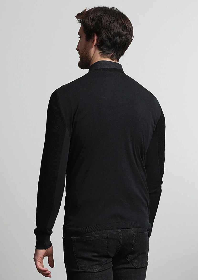 Black Knitwear Sweatshirt - 4