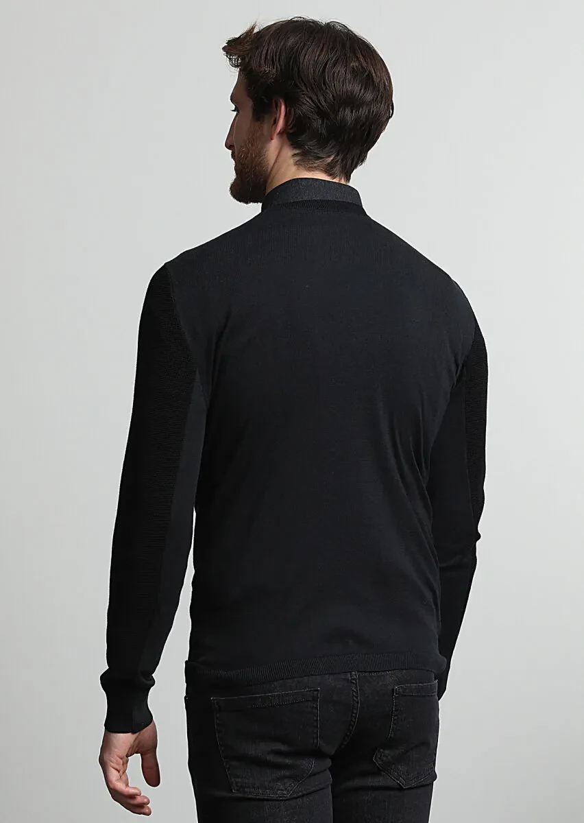 Black Knitwear Sweatshirt - 4