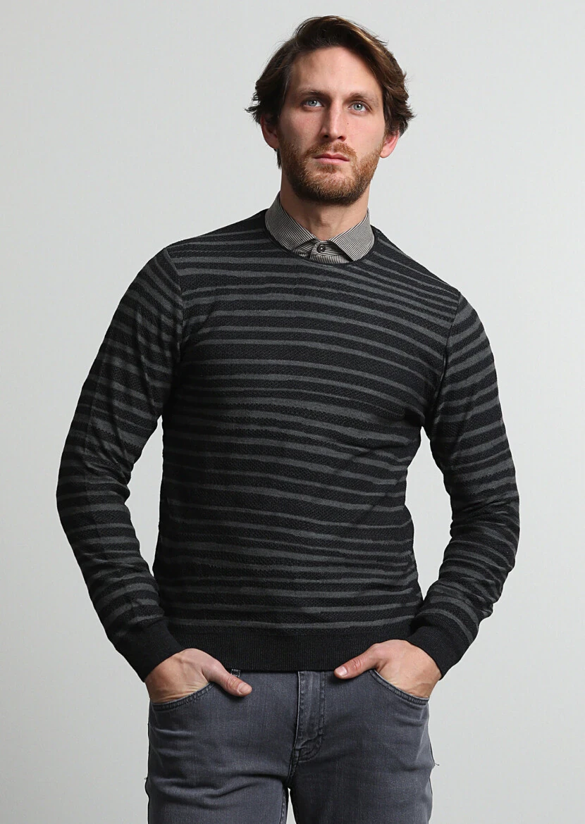 Black Knitwear Sweatshirt 