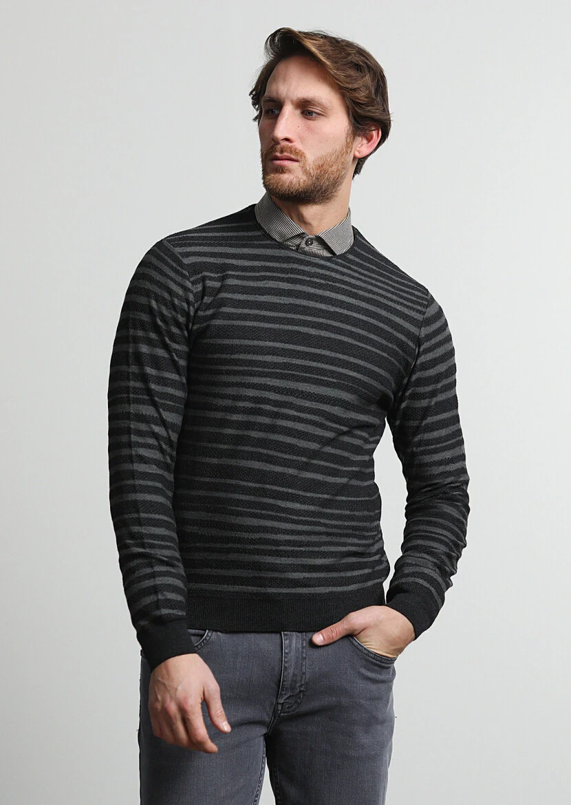 Black Knitwear Sweatshirt - 3