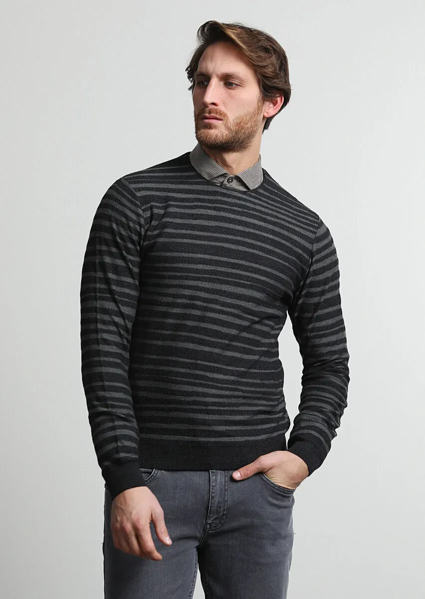 Black Knitwear Sweatshirt - 3