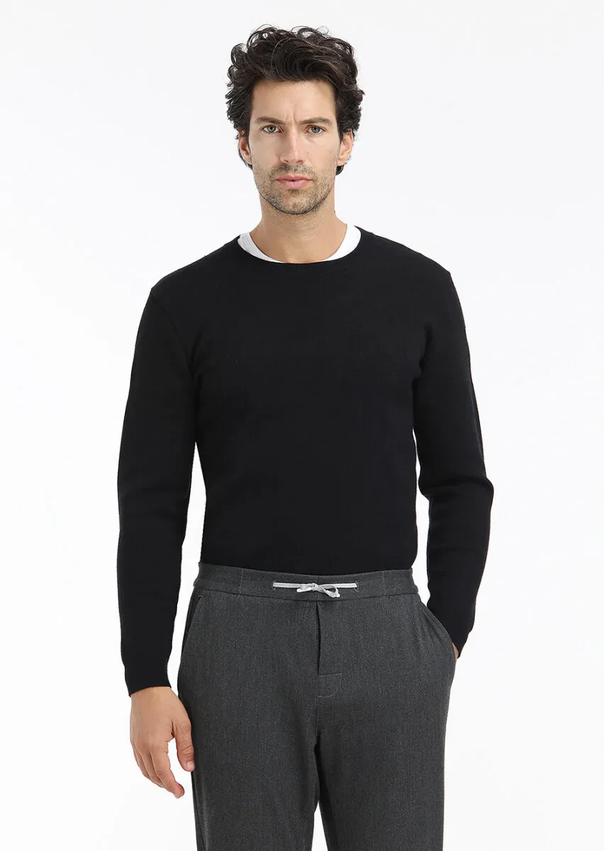 Black Knitwear Sweatshirt - 2