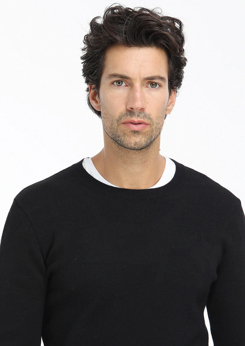 Black Knitwear Sweatshirt - 3