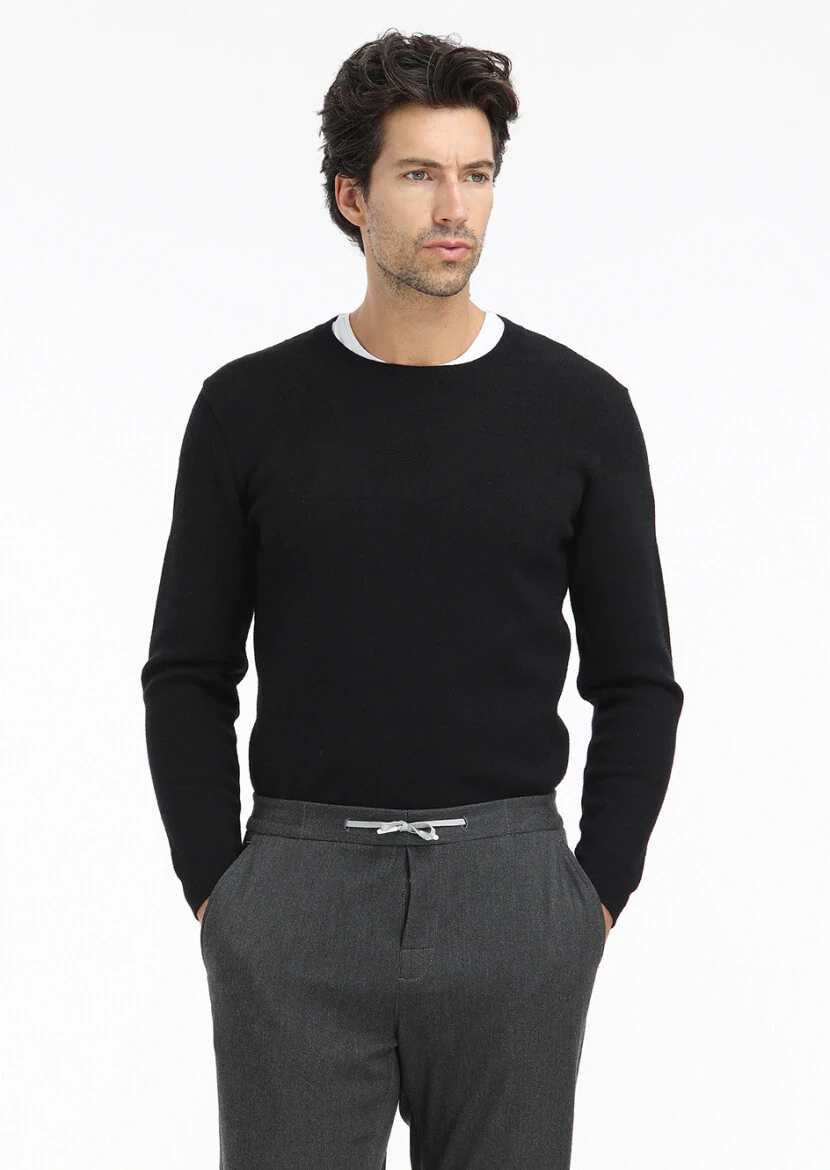 Black Knitwear Sweatshirt - 4