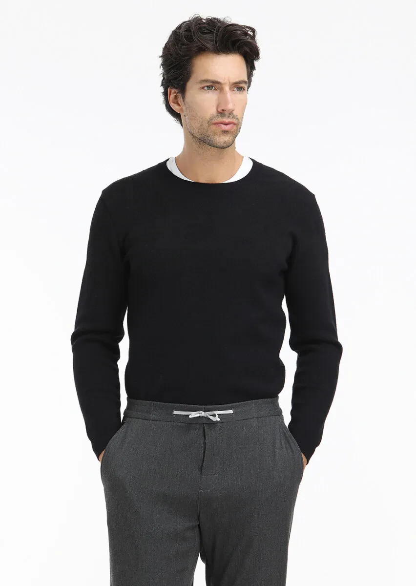 Black Knitwear Sweatshirt - 4