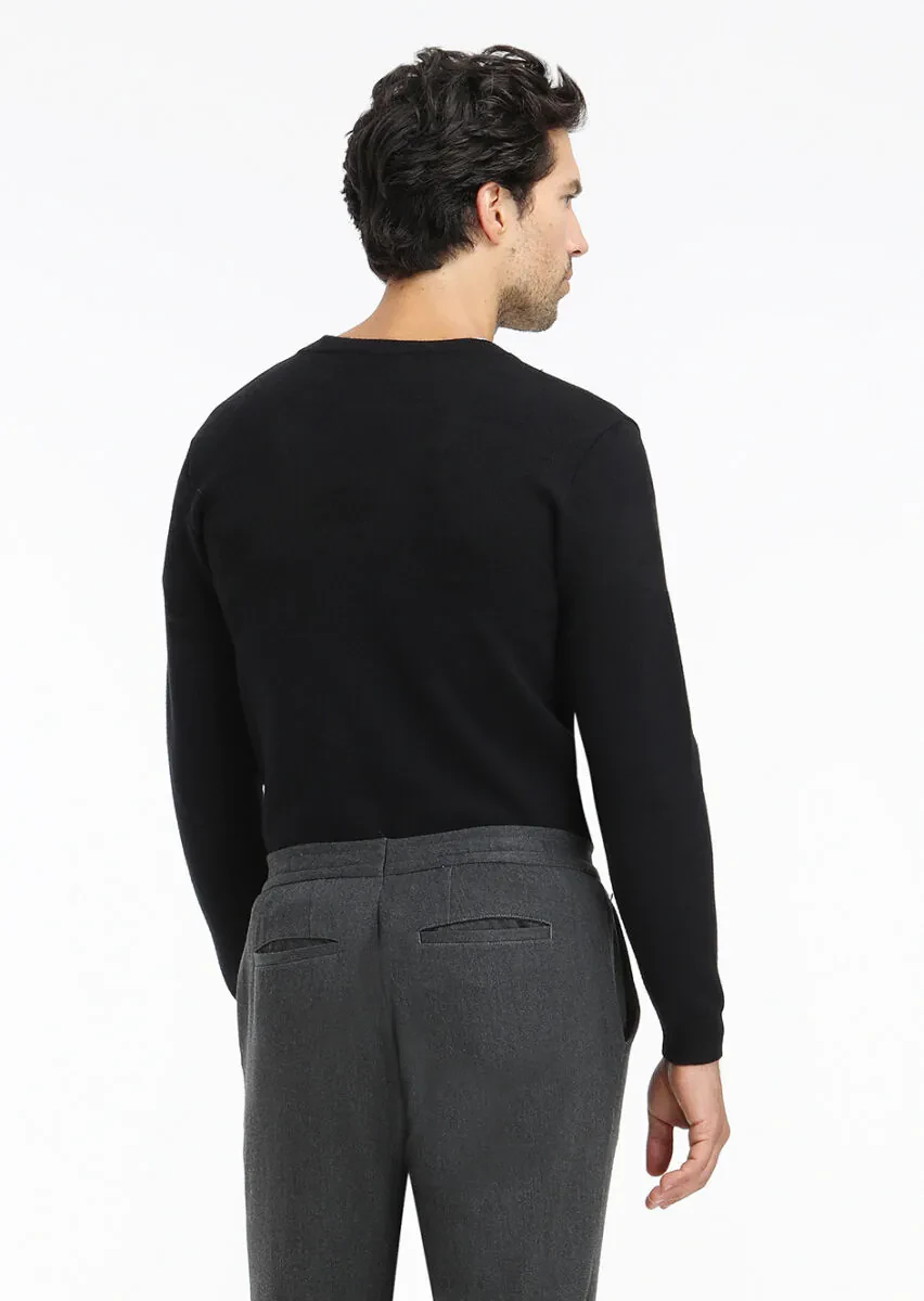 Black Knitwear Sweatshirt - 5