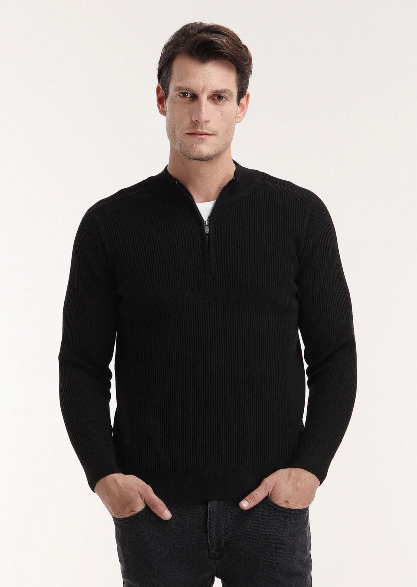 Black Knitwear Sweatshirt 