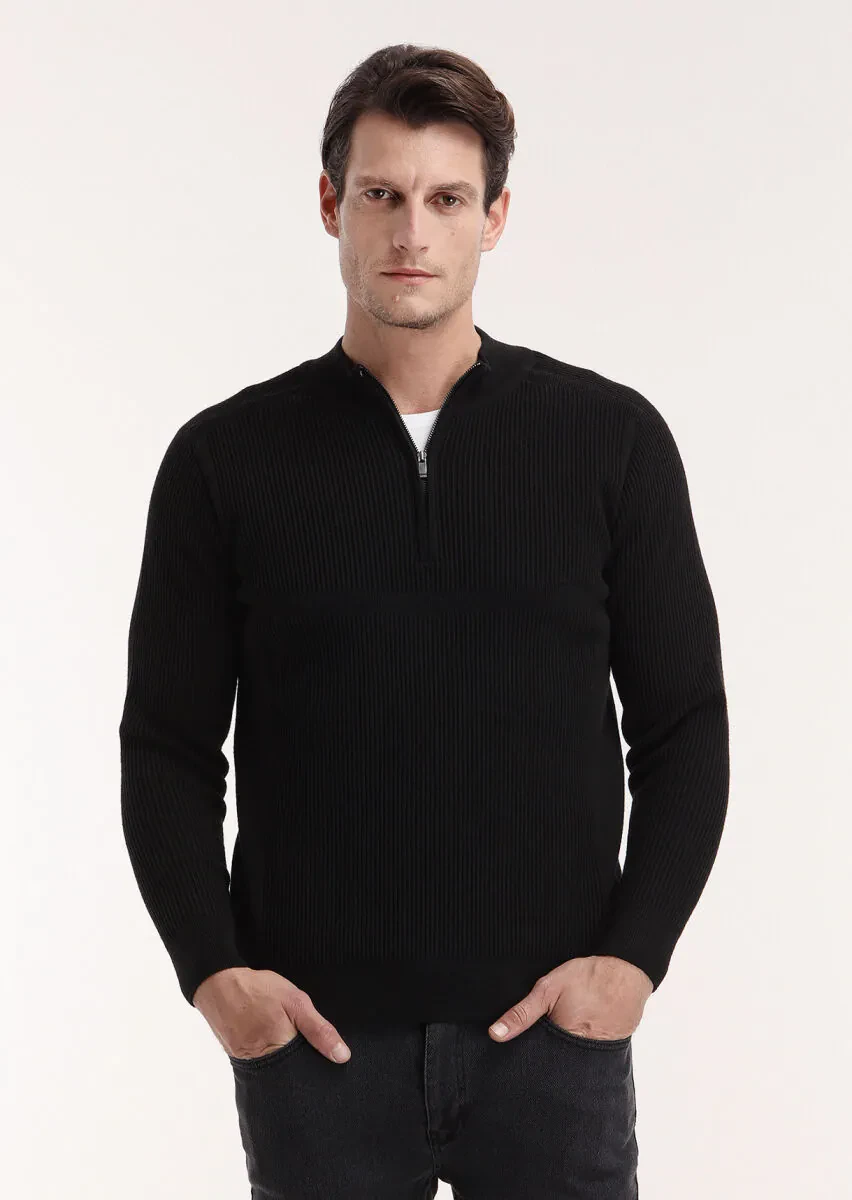 Black Knitwear Sweatshirt - 2