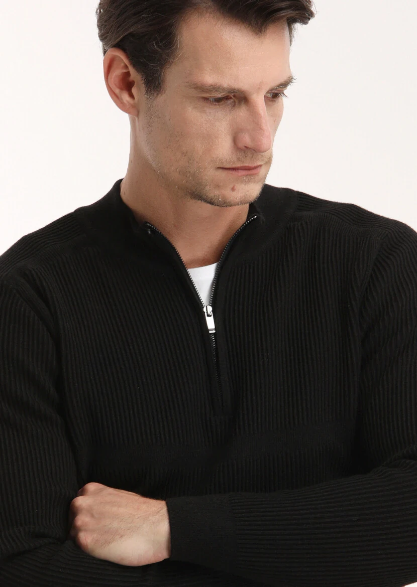 Black Knitwear Sweatshirt - 3