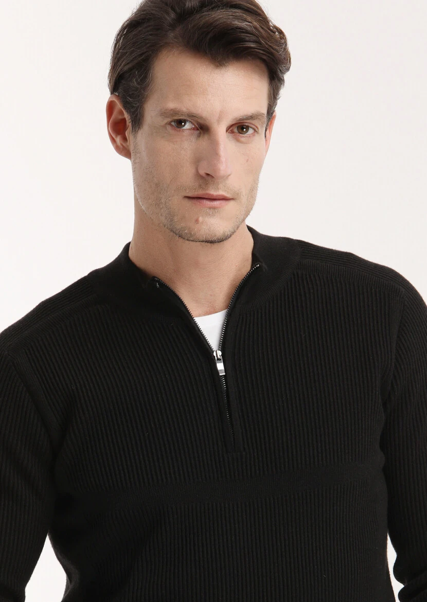 Black Knitwear Sweatshirt - 4
