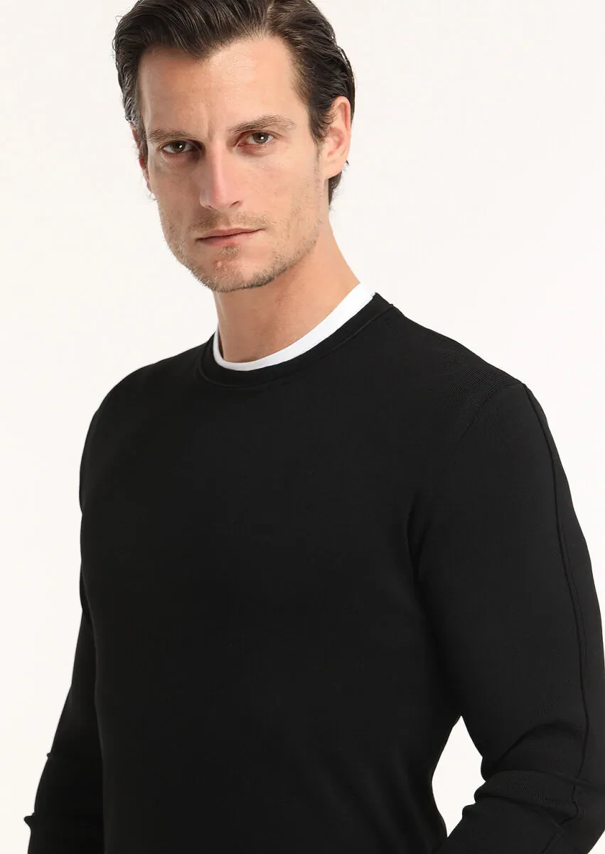 Black Knitwear Sweatshirt - 3