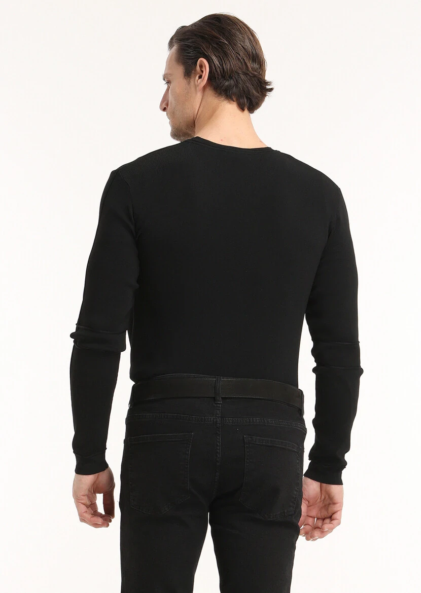 Black Knitwear Sweatshirt - 4