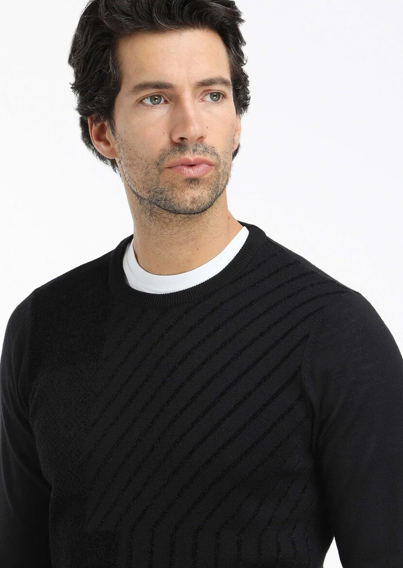 Black Knitwear Sweatshirt - 3